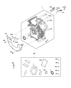 Cylinder Group Diagram and Parts List for 61G277-0039-J1  Briggs and Stratton Engine